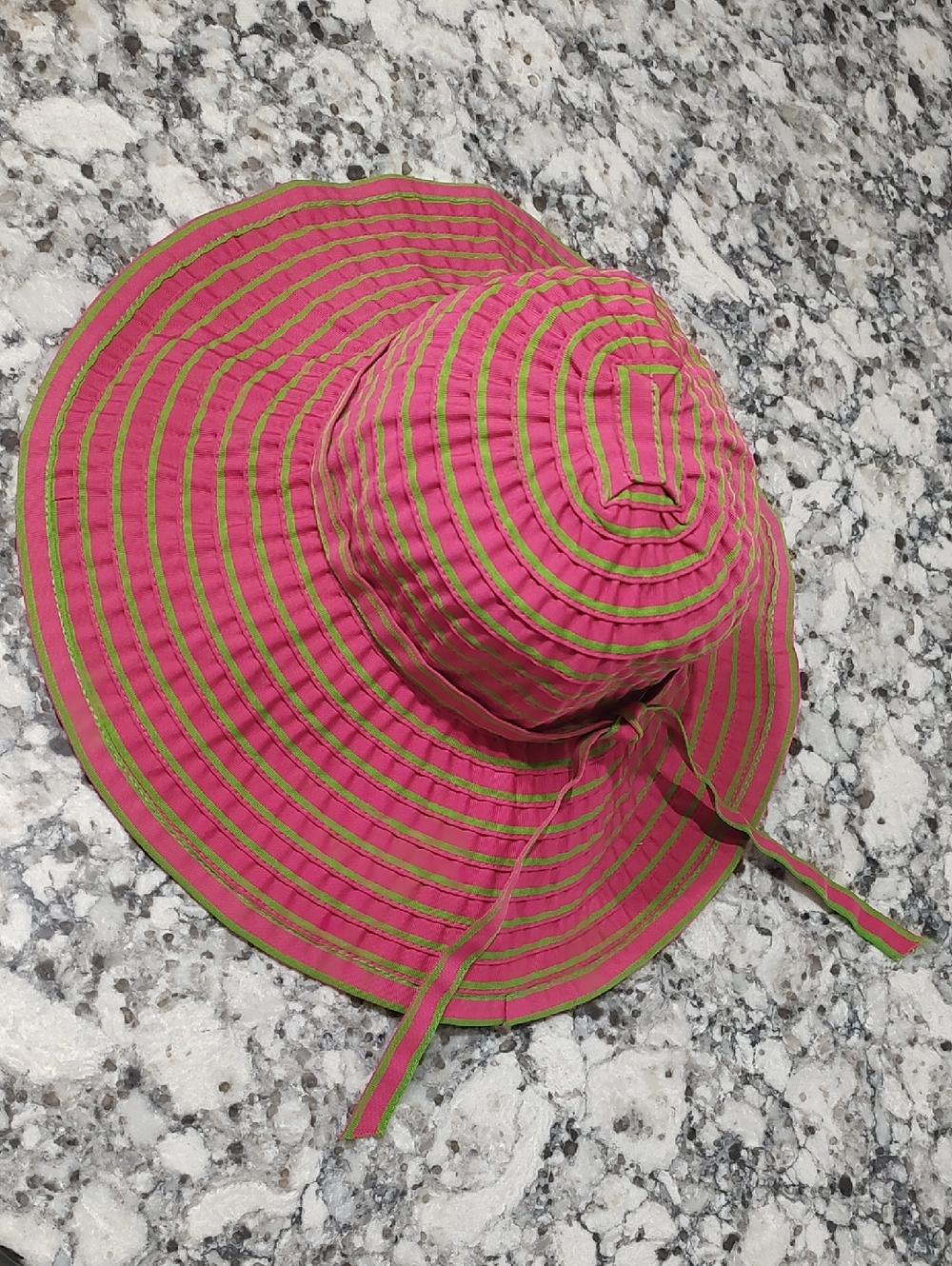San Diego Hat Company Pink and Green Wide Brim Sun Hat